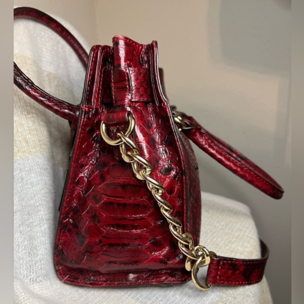 Michael Kors Burgundy Python Leather Hamilton Cro… - image 7